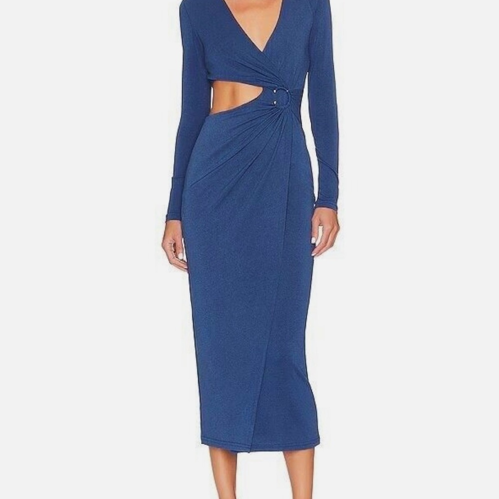 Elegant Blue Long Sleeve Dress